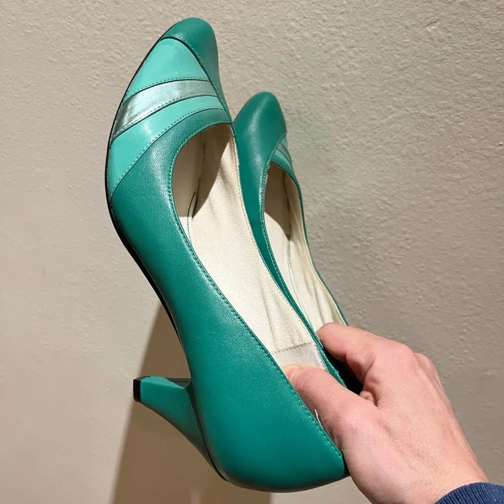 Emerald Green Heels - Size 9 - Seychelles - Super Cute - Picture 13 of 16